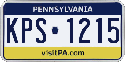 PA license plate KPS1215