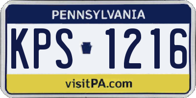PA license plate KPS1216