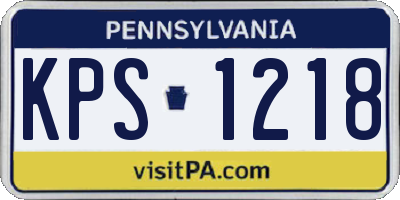 PA license plate KPS1218