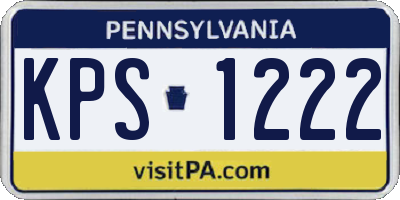 PA license plate KPS1222