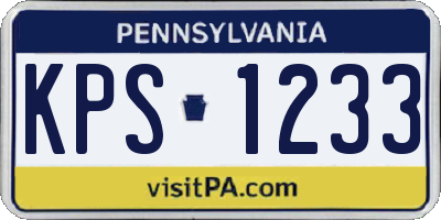PA license plate KPS1233