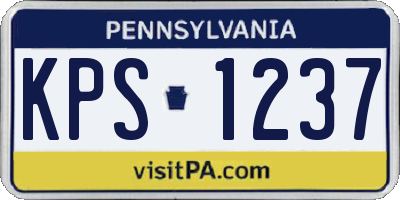 PA license plate KPS1237