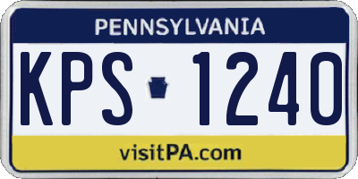 PA license plate KPS1240