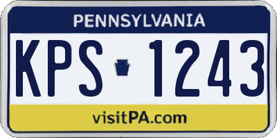 PA license plate KPS1243