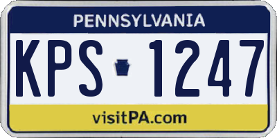 PA license plate KPS1247