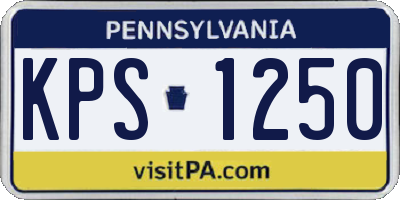 PA license plate KPS1250