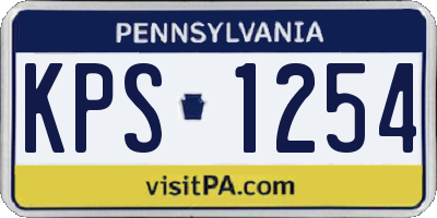 PA license plate KPS1254