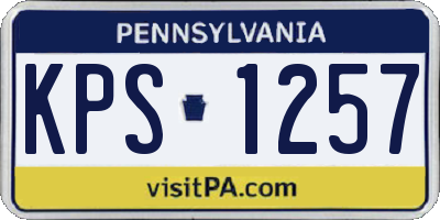 PA license plate KPS1257