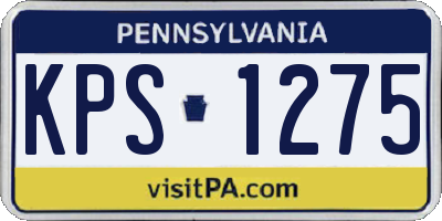PA license plate KPS1275