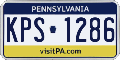 PA license plate KPS1286