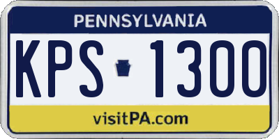 PA license plate KPS1300