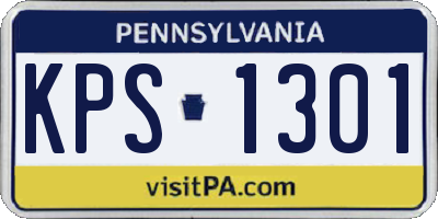 PA license plate KPS1301