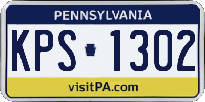 PA license plate KPS1302