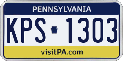 PA license plate KPS1303