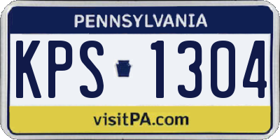 PA license plate KPS1304