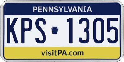 PA license plate KPS1305
