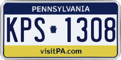 PA license plate KPS1308