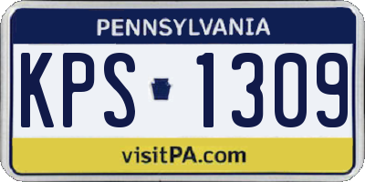 PA license plate KPS1309