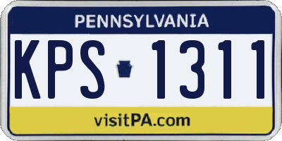 PA license plate KPS1311