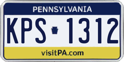 PA license plate KPS1312