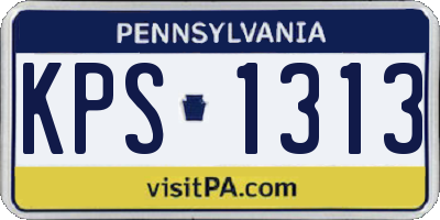 PA license plate KPS1313