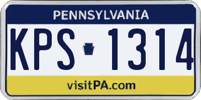 PA license plate KPS1314
