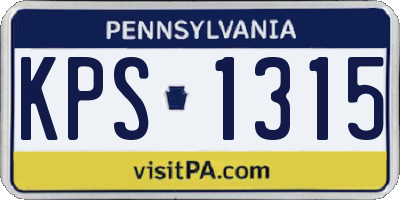 PA license plate KPS1315