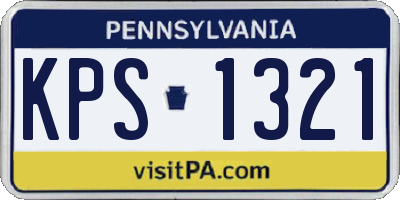 PA license plate KPS1321
