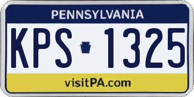 PA license plate KPS1325