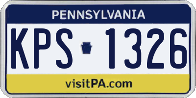 PA license plate KPS1326