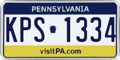 PA license plate KPS1334