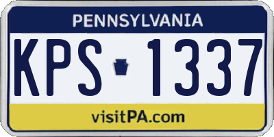 PA license plate KPS1337