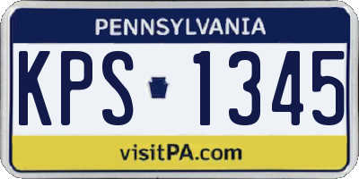 PA license plate KPS1345