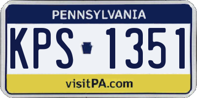 PA license plate KPS1351