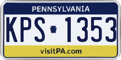 PA license plate KPS1353