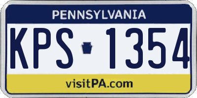 PA license plate KPS1354