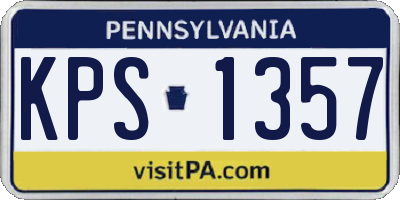 PA license plate KPS1357