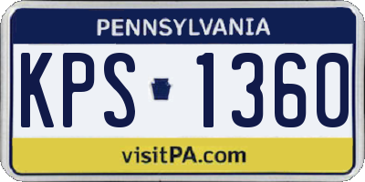 PA license plate KPS1360