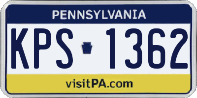 PA license plate KPS1362
