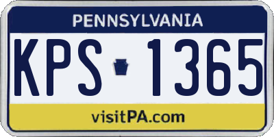 PA license plate KPS1365