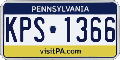 PA license plate KPS1366