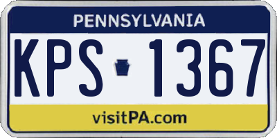 PA license plate KPS1367
