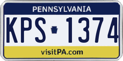 PA license plate KPS1374