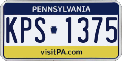 PA license plate KPS1375