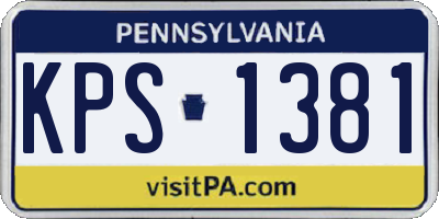PA license plate KPS1381