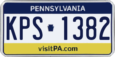 PA license plate KPS1382