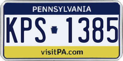PA license plate KPS1385