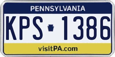 PA license plate KPS1386