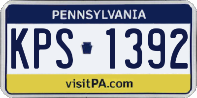 PA license plate KPS1392