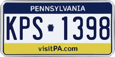 PA license plate KPS1398